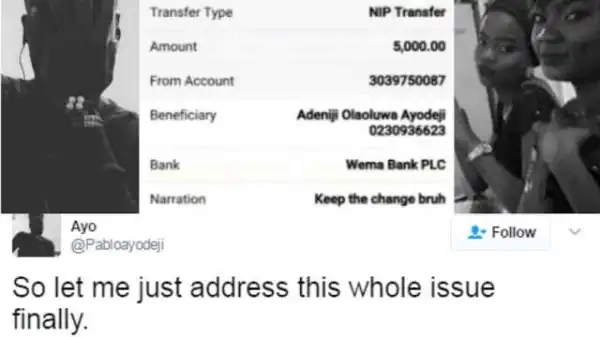 Twitter User Apologizes To Girl Who Refunded His Date Money, Says He Has Sent Back The 5k